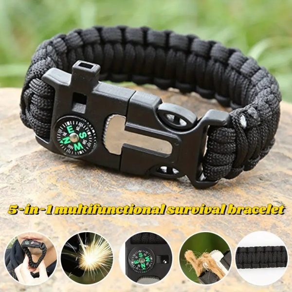 Multifunctional Survival Bracelet with Compass